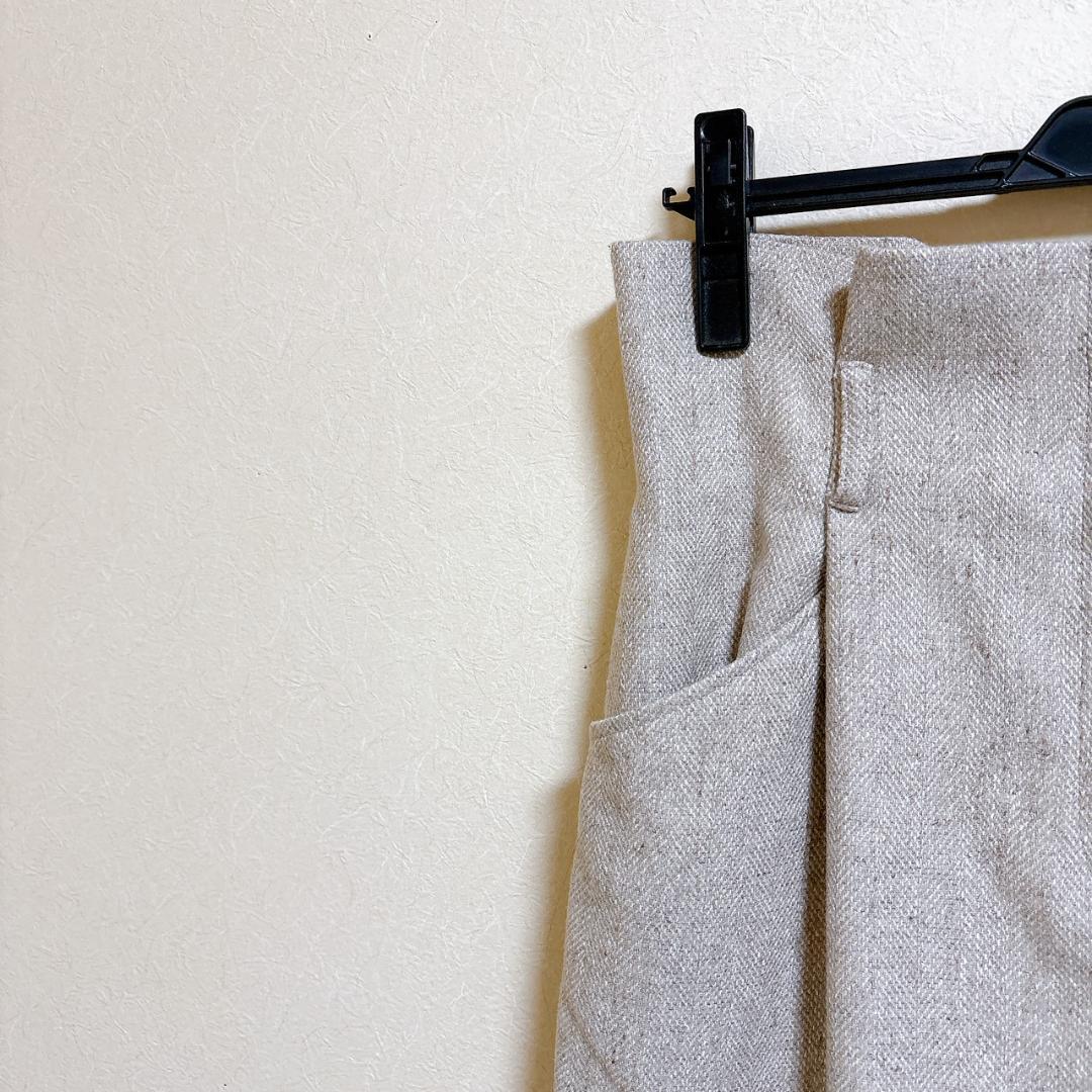 美品 23区 ヘリンボーンループツイード Iライン スカート