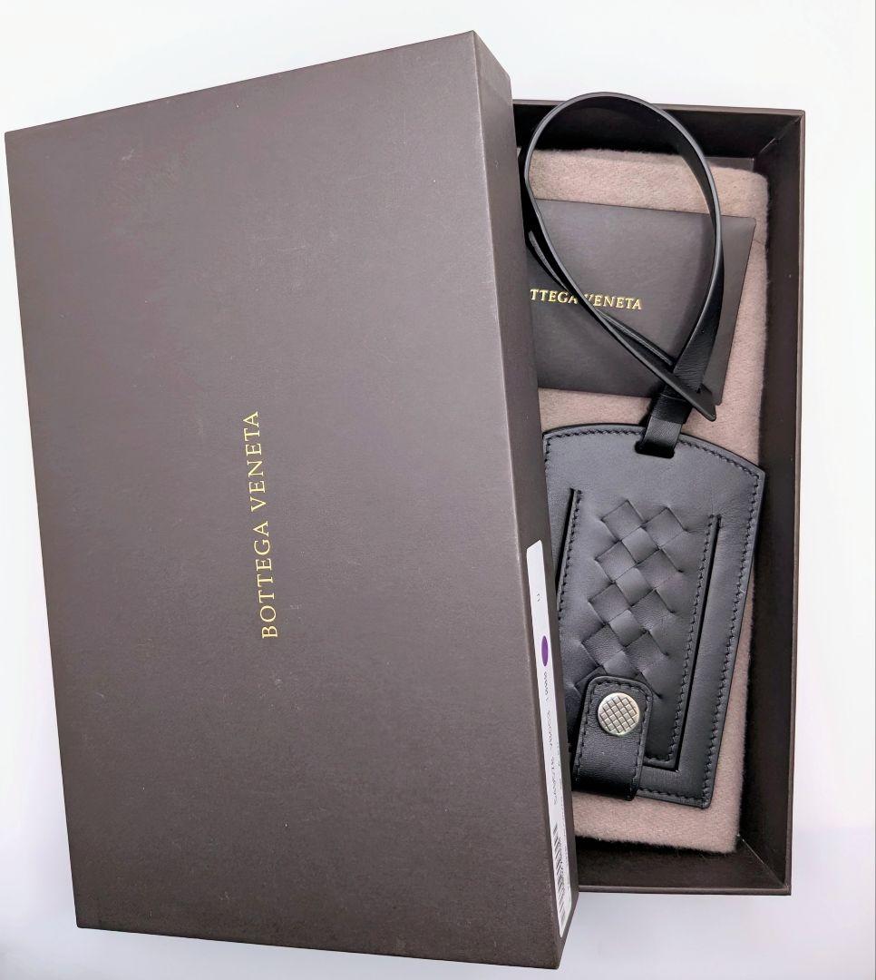 未使用品 ボッテガヴェネタ ラゲッジタグ ネームタグ イントレチャート ブラック