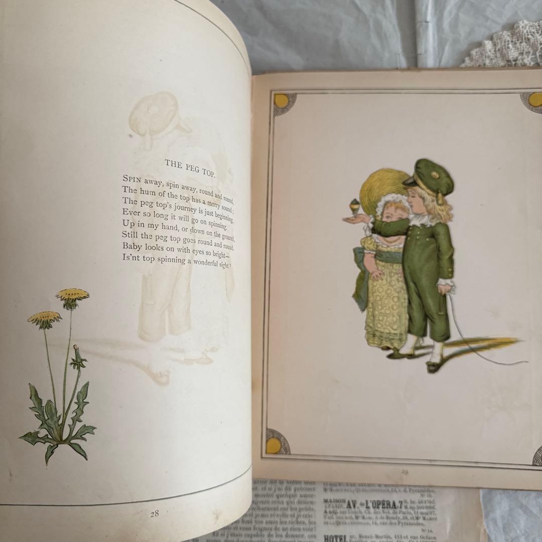 難有　稀少1880年アンティーク絵本ヴィクトリアン洋書ジャンクジャーナル古書