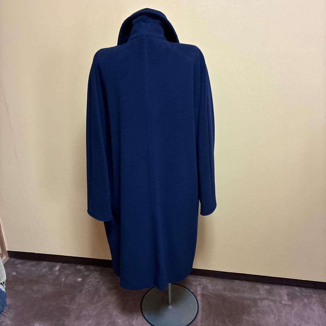 MaxMara ネイビー ダブルブレスト ロングコート着丈102cm 毛100%