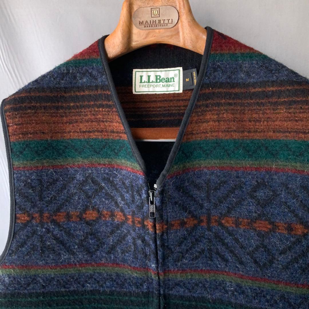 L.L.Bean エルエルビーン ネイティブ柄ウールベスト M アメリカ製