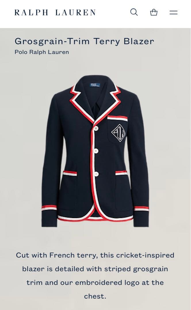 美品✨ Ralph Lauren 2023 テーラードジャケットQRタグ