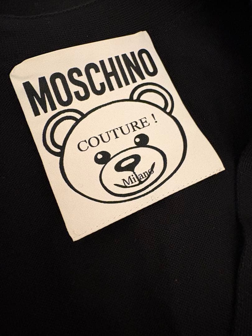 ⭐︎MOSCHINO⭐︎ テディベア刺繍 ブラックカーディガン