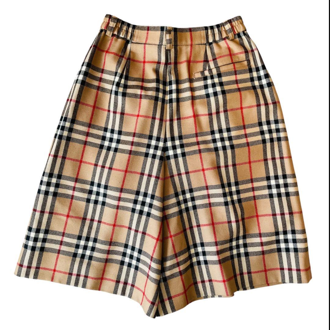 美品 BURBERRYS バーバリー ノバチェック キュロットパンツ ウール