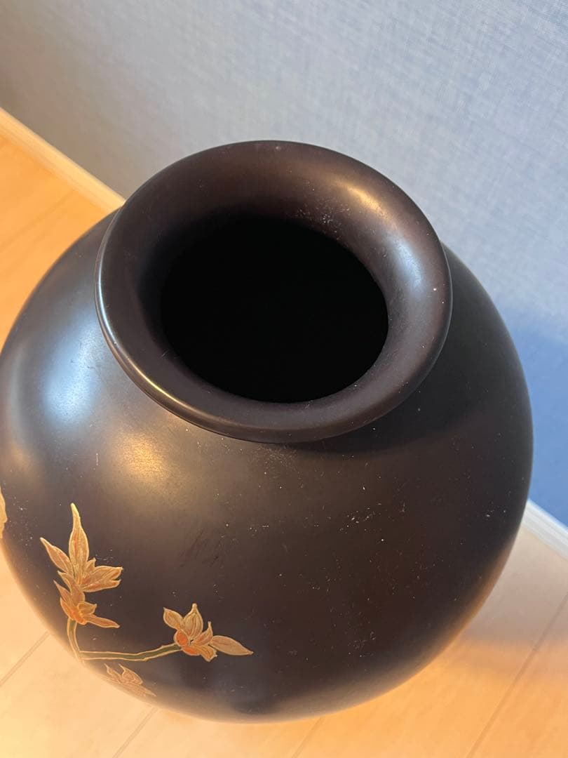 中国アンティーク台座付き木製花器