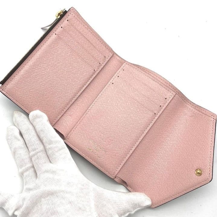 ルイヴィトン モノグラム ヴィクトリーヌ 三つ折り財布 ローズバレリーヌ