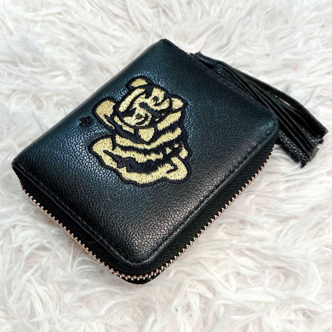 【美品】虎屋ういろ×perche(ペルケ)×earジャバラ二つ折り財布　黒