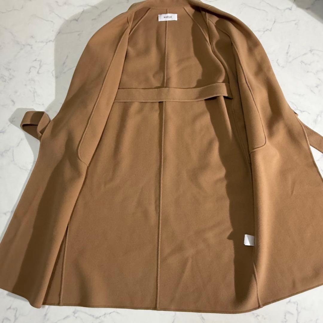 極美品　SOÉJU ウールリバーローブコート M キャメル