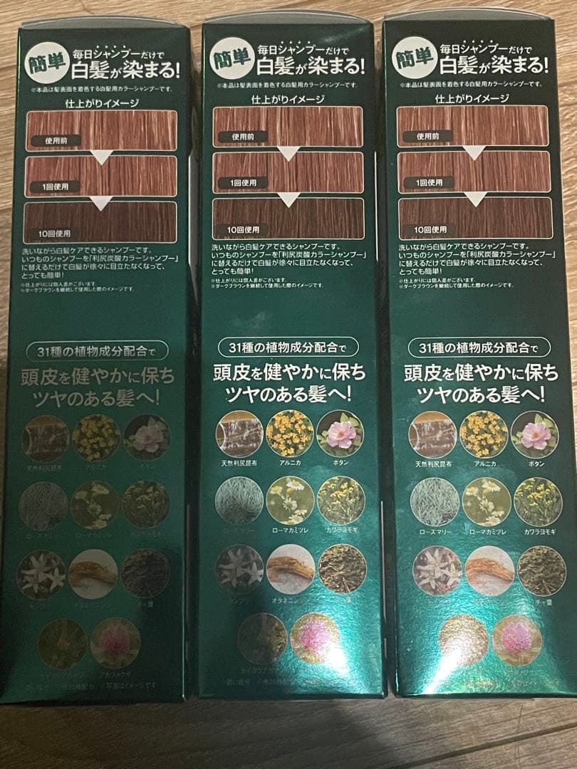【新品未使用】利尻炭酸カラーシャンプー ダークブラウン 3本セット