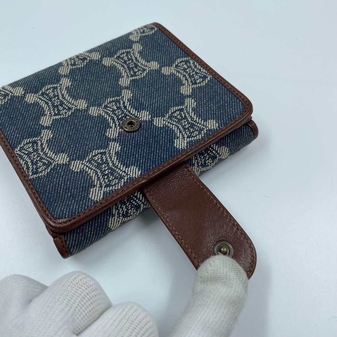 未使用✨　CELINE パリマカダム　デニム　折り財布　財布　札入れ　レザー