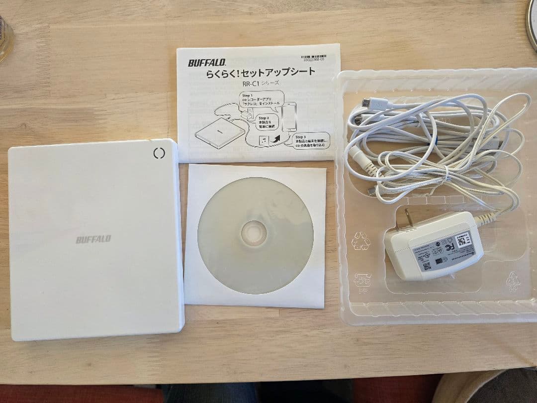BUFFALO スマートフォン用CDレコーダー　ラクレコ　ホワイト