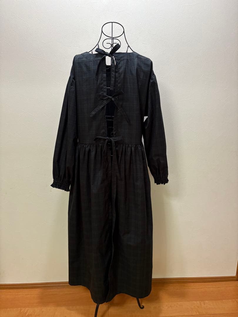 割烹着 ハンドメイド 【日本製 綿100% ロング丈 ブラックウォッチ 】