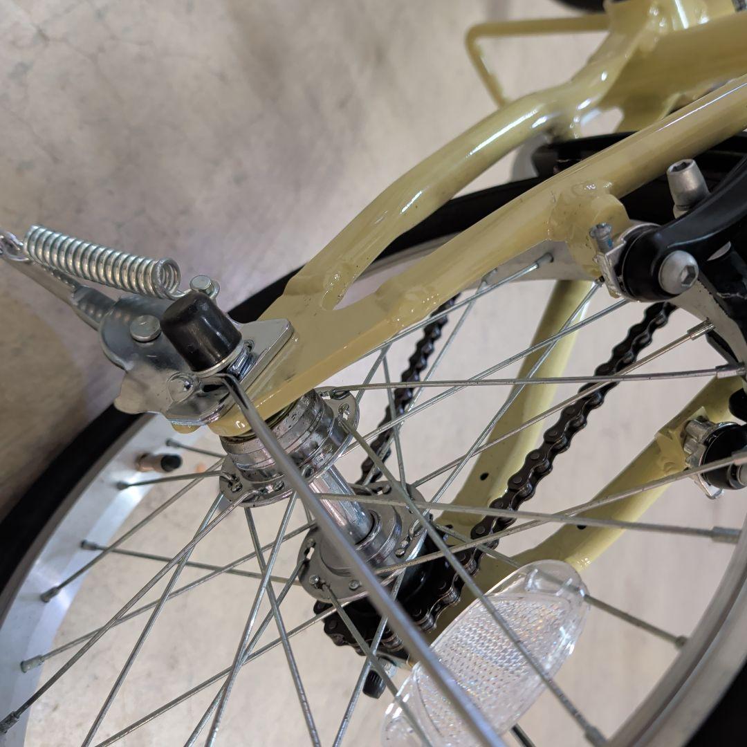 【引取限定】キャプテンスタッグ アルミ製折りたたみ自転車 ベージュ