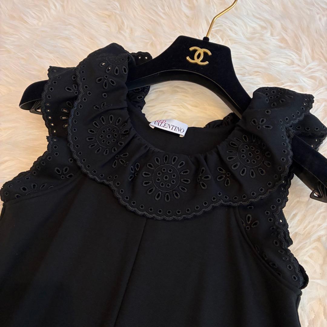 美品♡ レッドヴァレンティノ　ノースリーブワンピース　レース　フリル　リボン