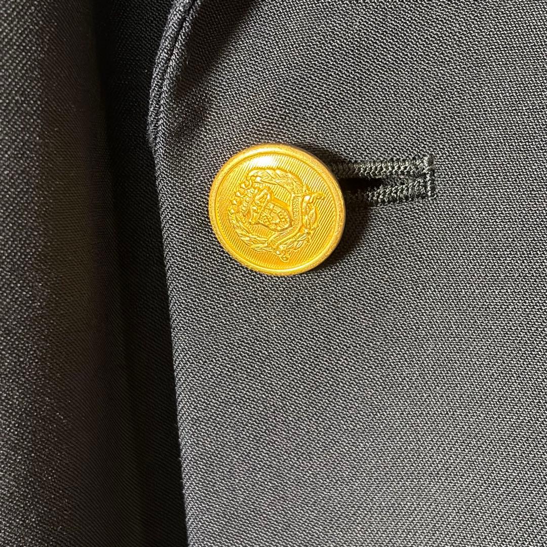 美品 紺ブレ ダブル 金ボタン 肩パッドなし 背抜き ウール ヴィンテージ