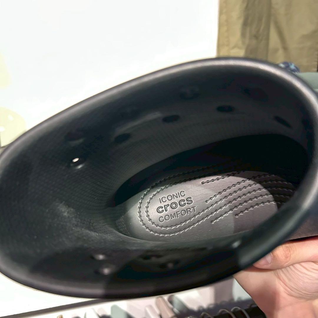 Crocs クロクッス 厚底クラッシュブーツ レインブーツ　ブラック 25cm