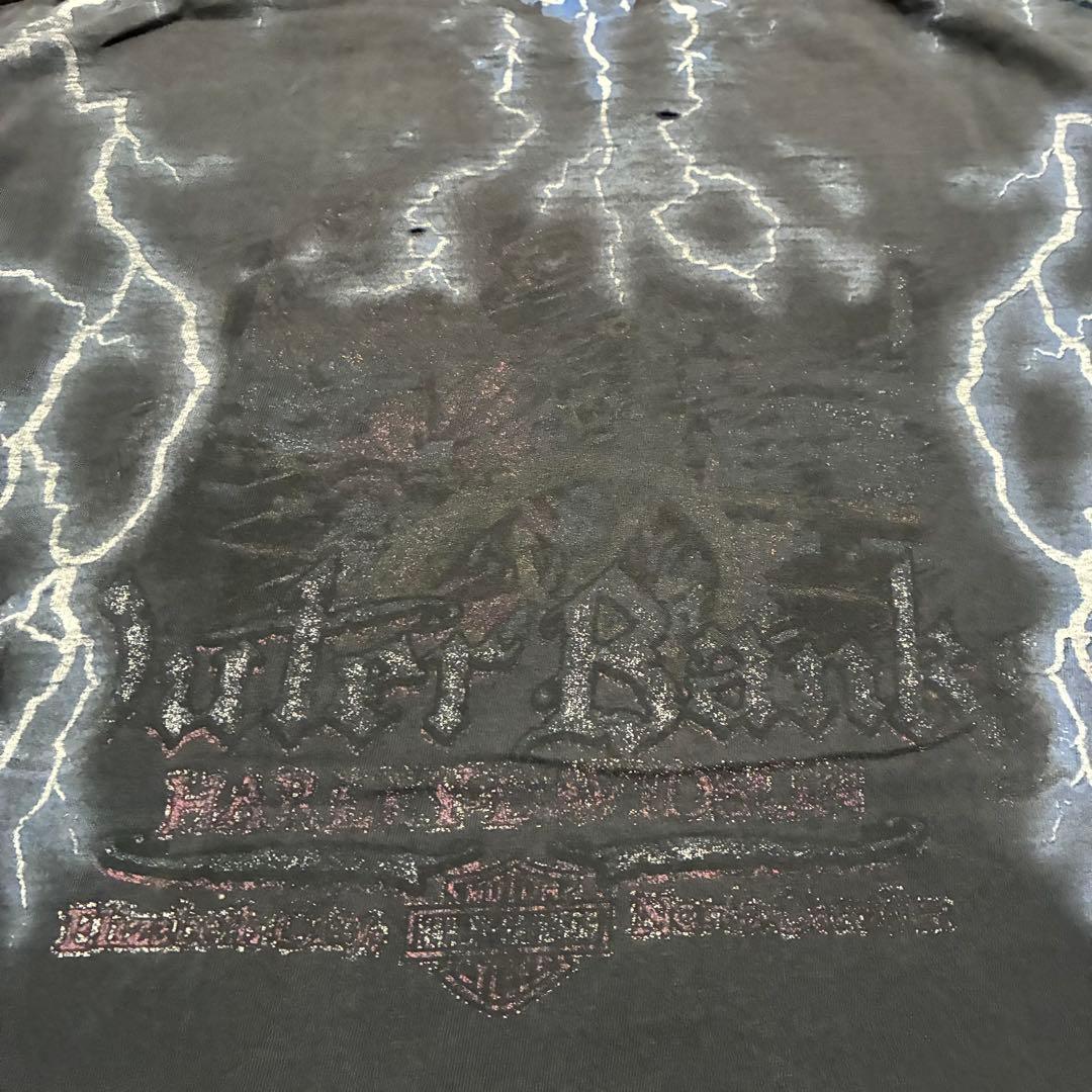 襤褸 Harley-Davidson サンダー tシャツ ブルー　フレイム XL