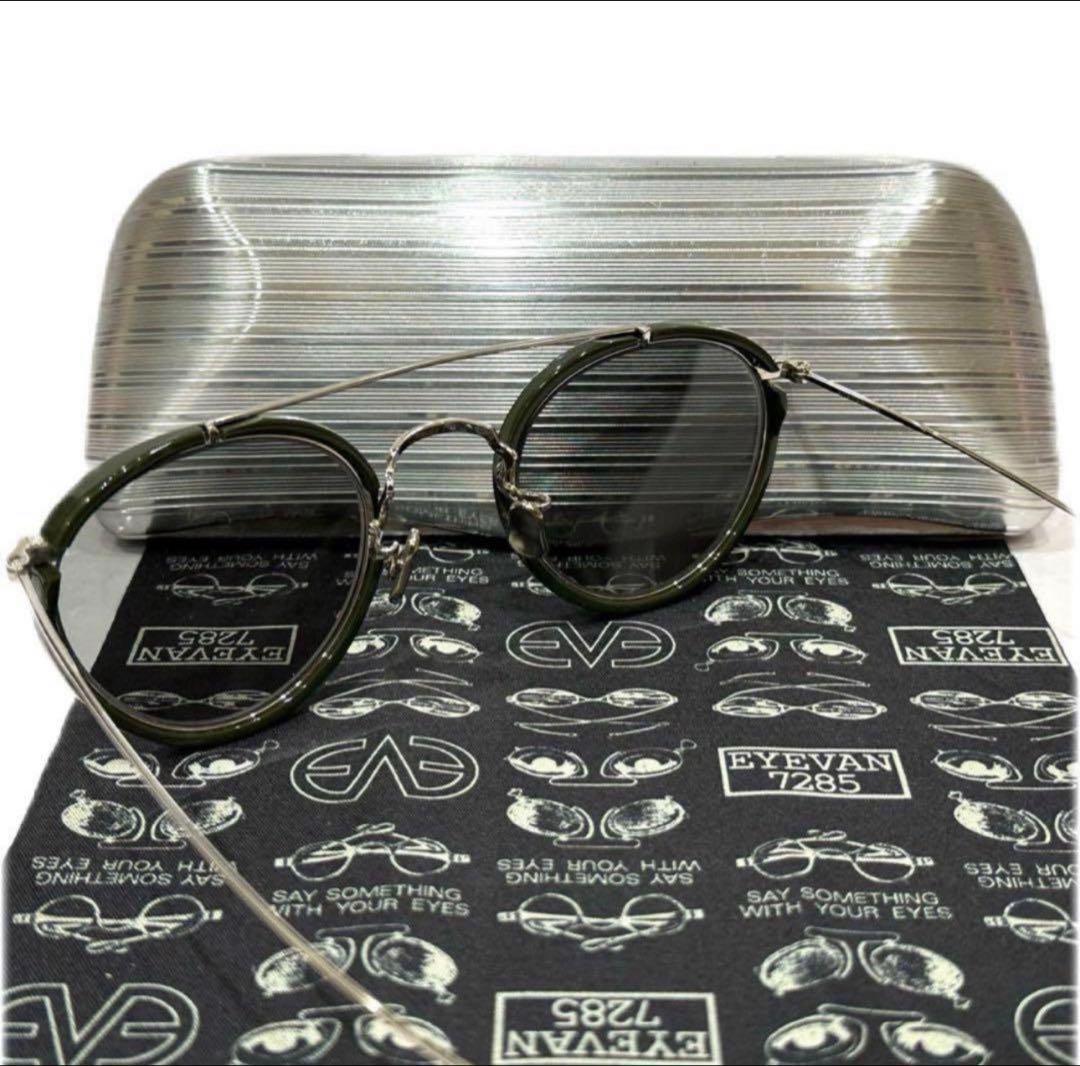 【極美品】正規品完売モデル EYEVAN7285 762 カーキ グレーレンズ