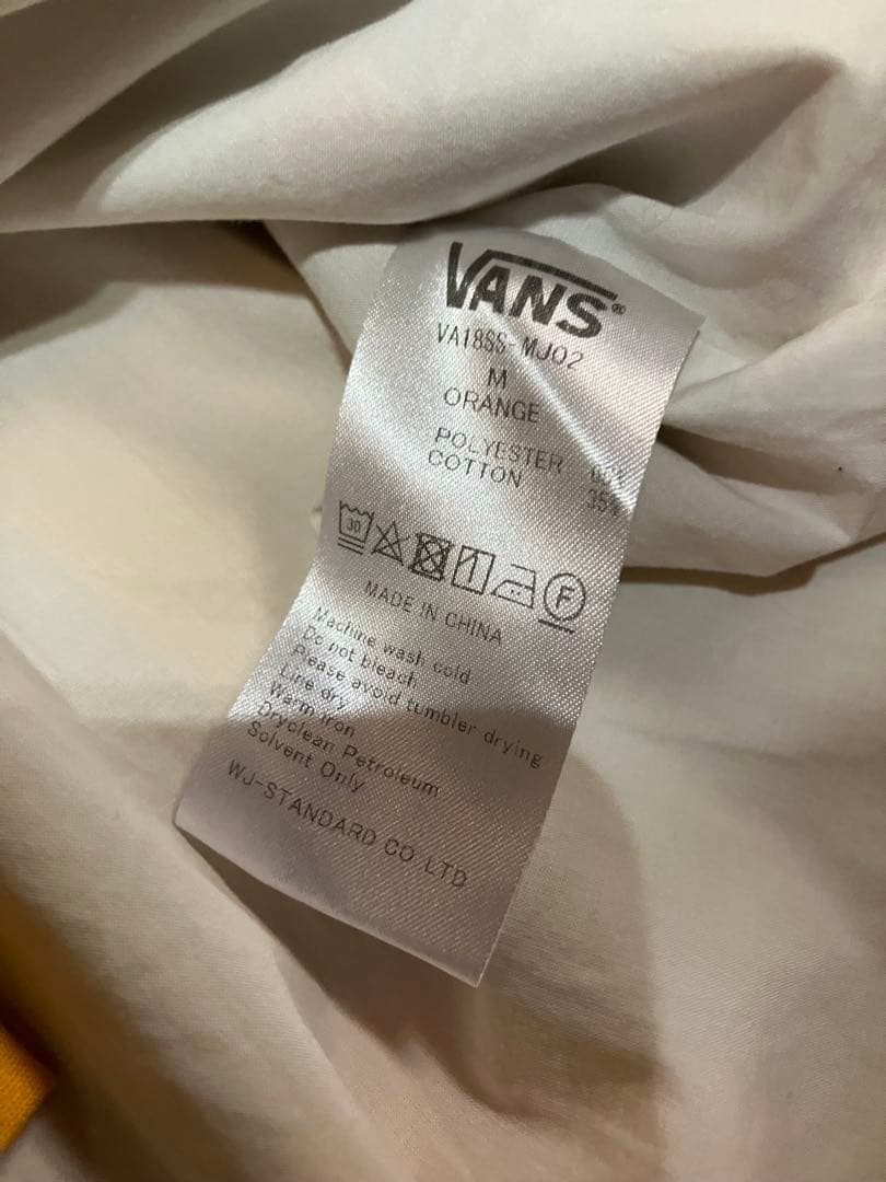 VANS チェッカー ノーカラーシャツジャケット M イエロー×ブラック 古着