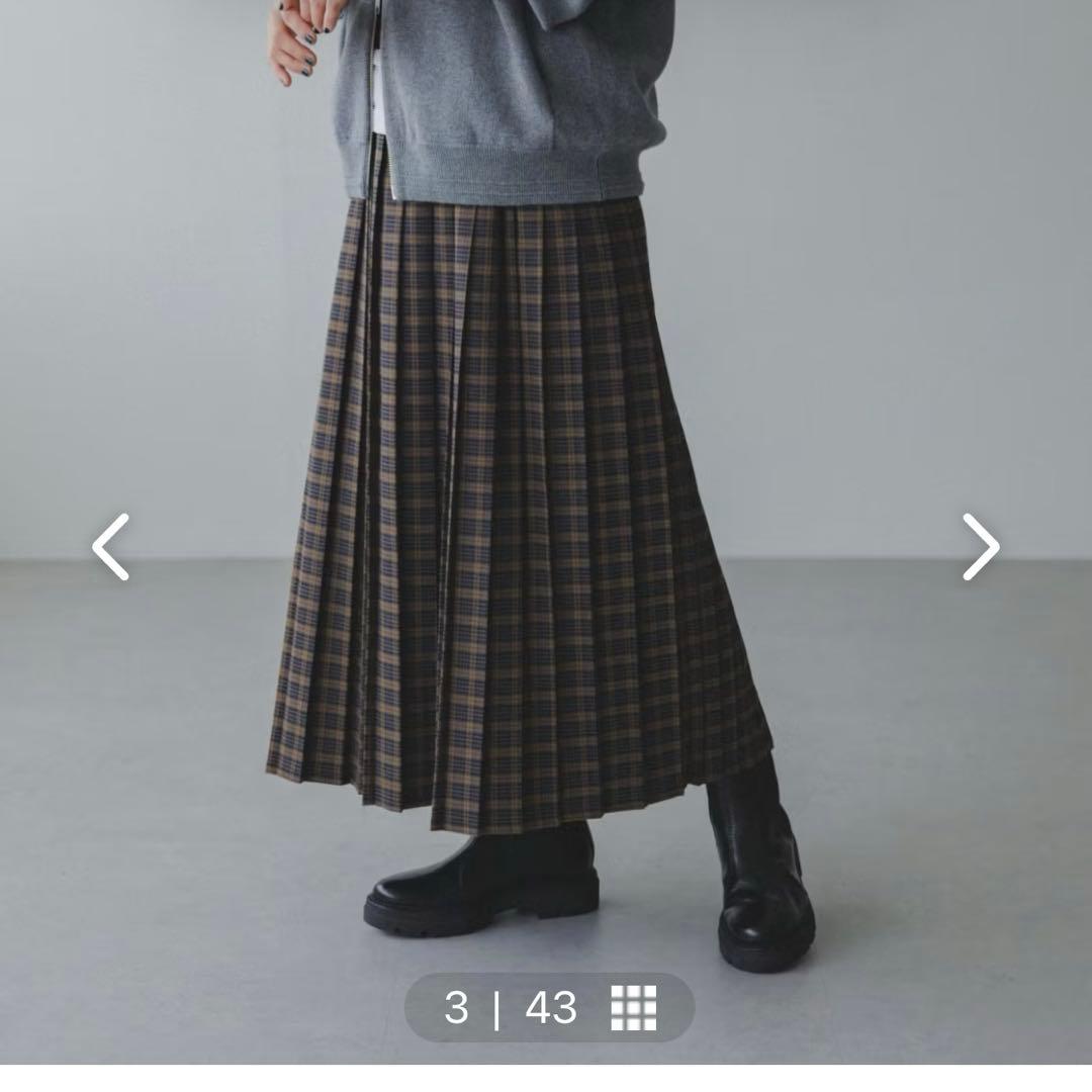 北欧暮らしの道具店　sosottoチェック柄プリーツスカート / 千鳥柄タータン