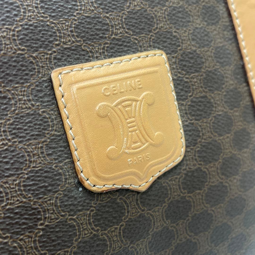 CELINE ボストンバッグ旅行バッグトラベル マカダムPVC/レザーブラウン