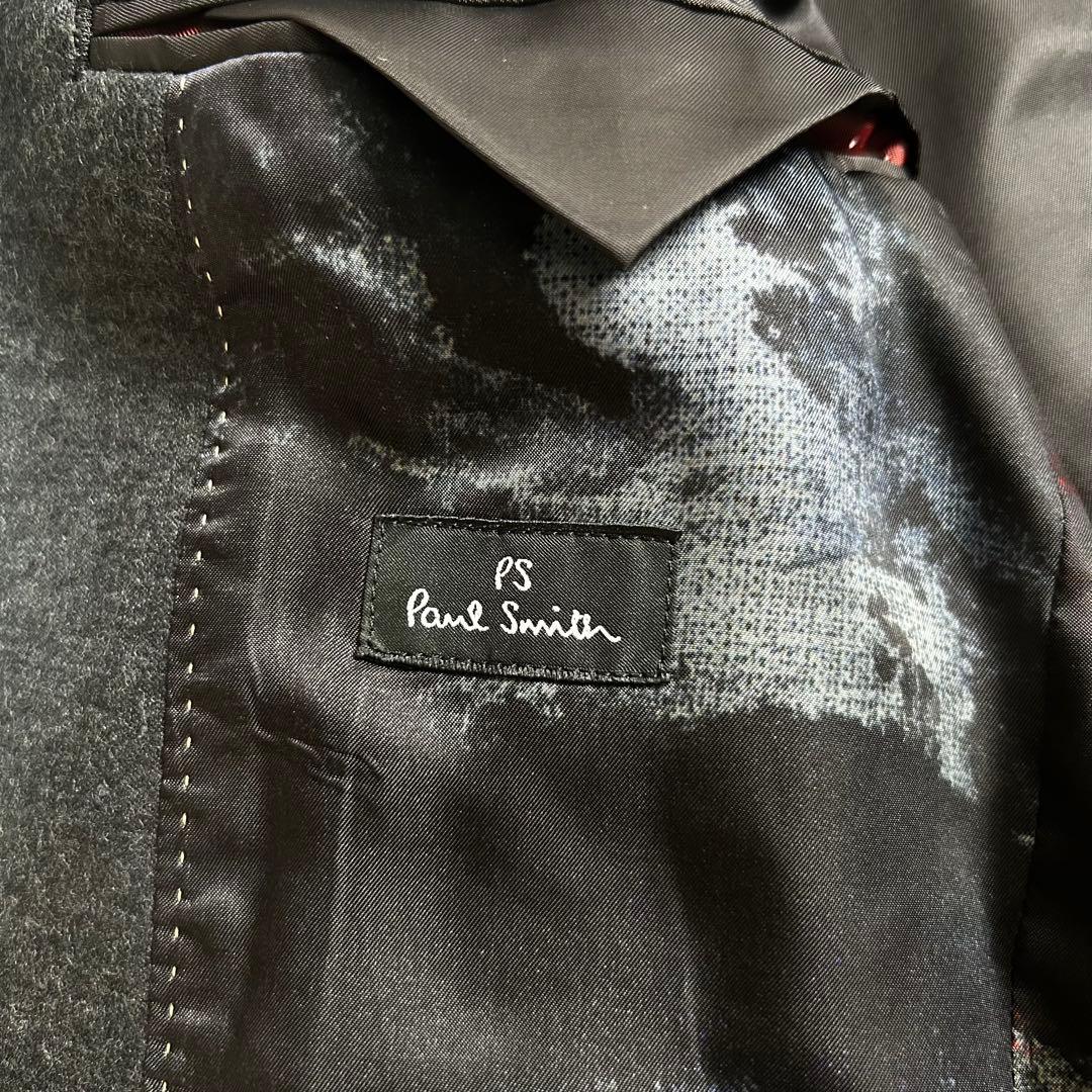 Paul Smith 総柄　ストレッチ　テーラードジャケット　チャコール　s