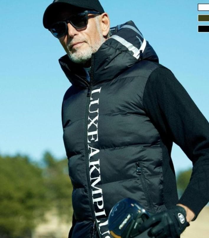 【新品】LUXEAKMPLUS 中綿袖ニットジャケット　黒　M