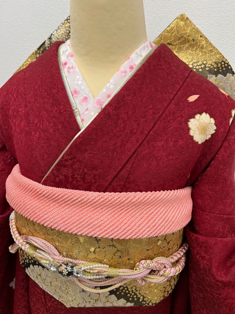 振り袖　フルセット　別誂長襦袢　金彩加工　刺繍入り　金通し　成人式　837