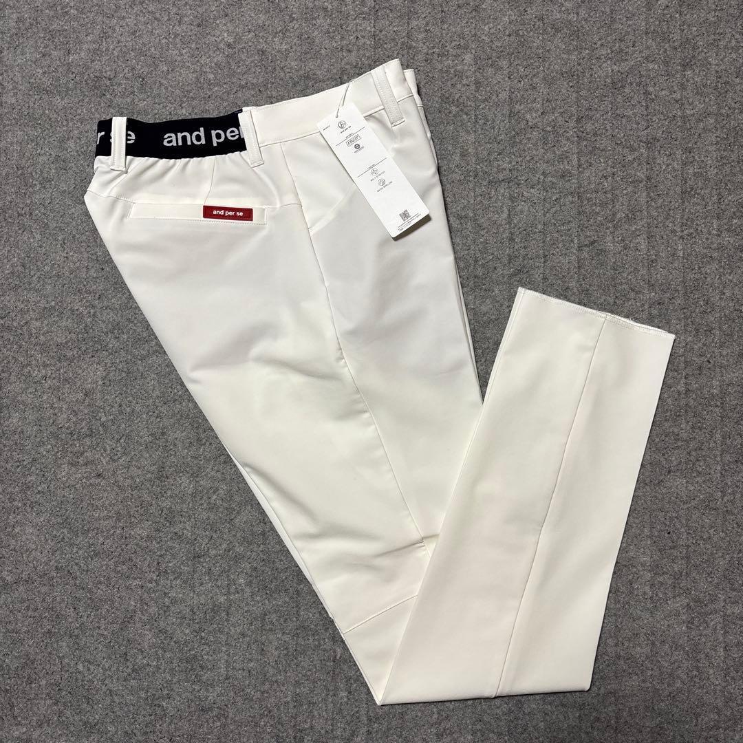 LLサイズ 新品 アンパスィ ストレッチ ゴルフパンツ 白 AMF5003E3F