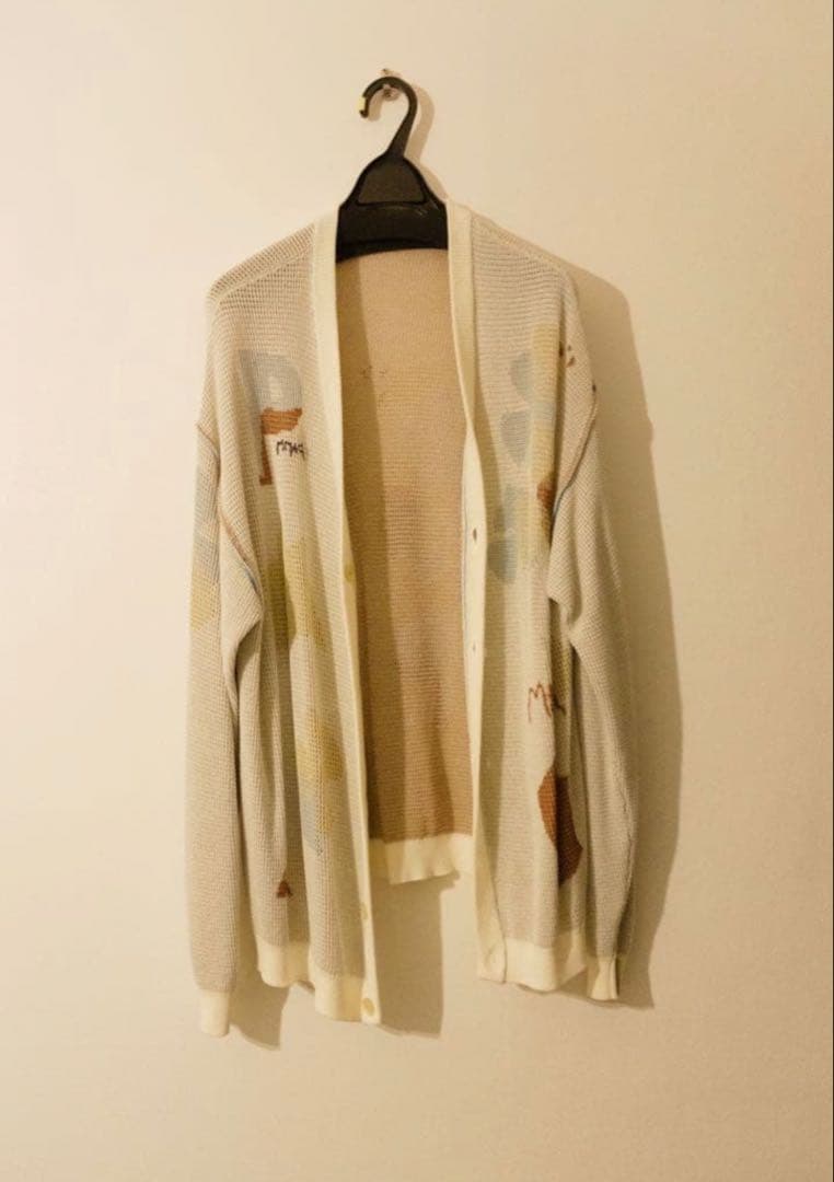 【最終値下げ】pamm 紙絵花のメッシュカーディガン
