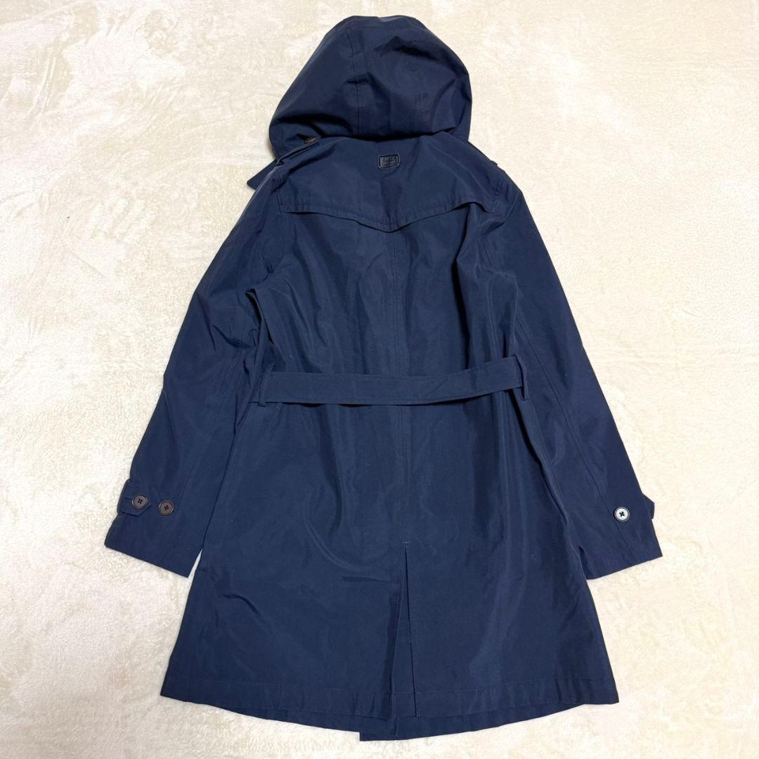 美品 エーグル×GORE-TEX トレンチコート ベルト付 ロゴ刺繍 フード付き