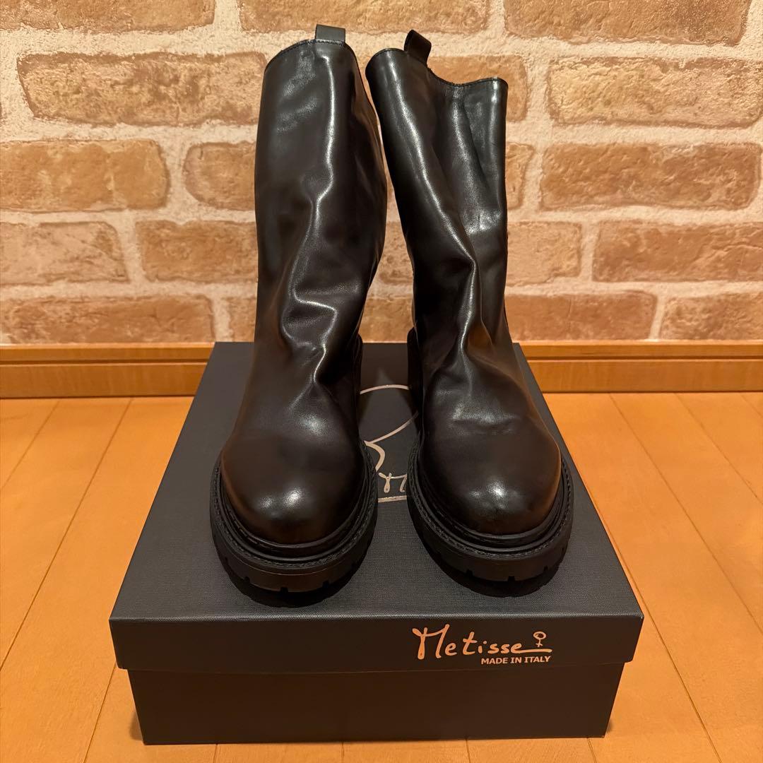 ま*ー様 Metisse メチス レザーブーツ バックジップ