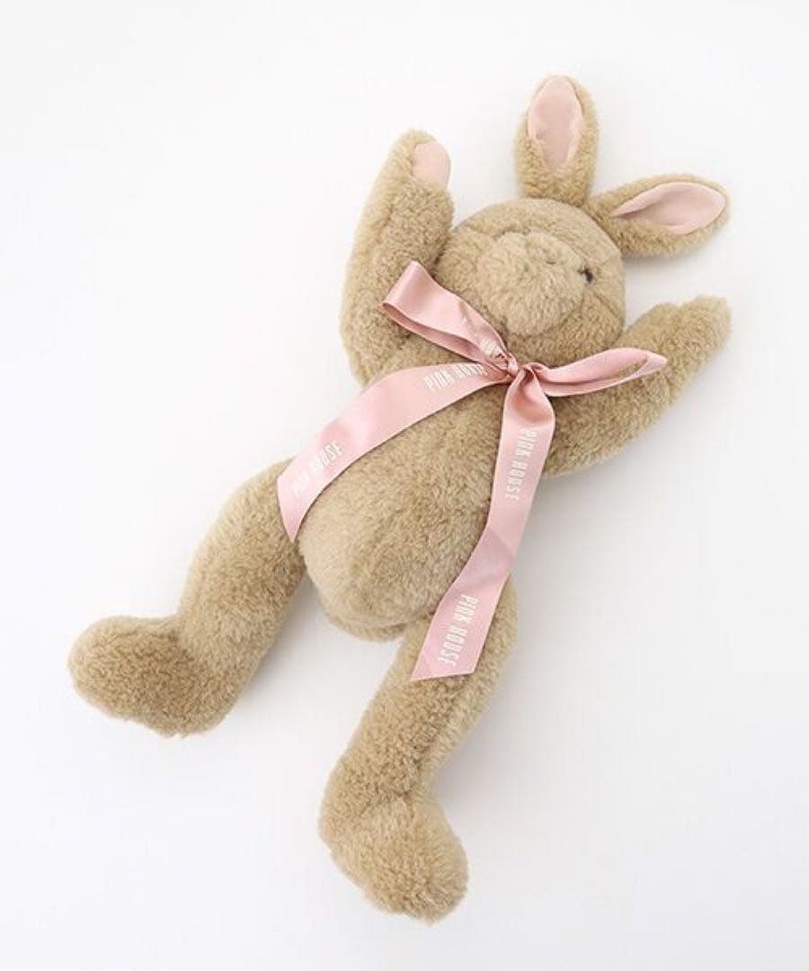 新品タグ付PINKHOUSEピンクハウスバラ園うさぎさんぬいぐるみリボンピンク