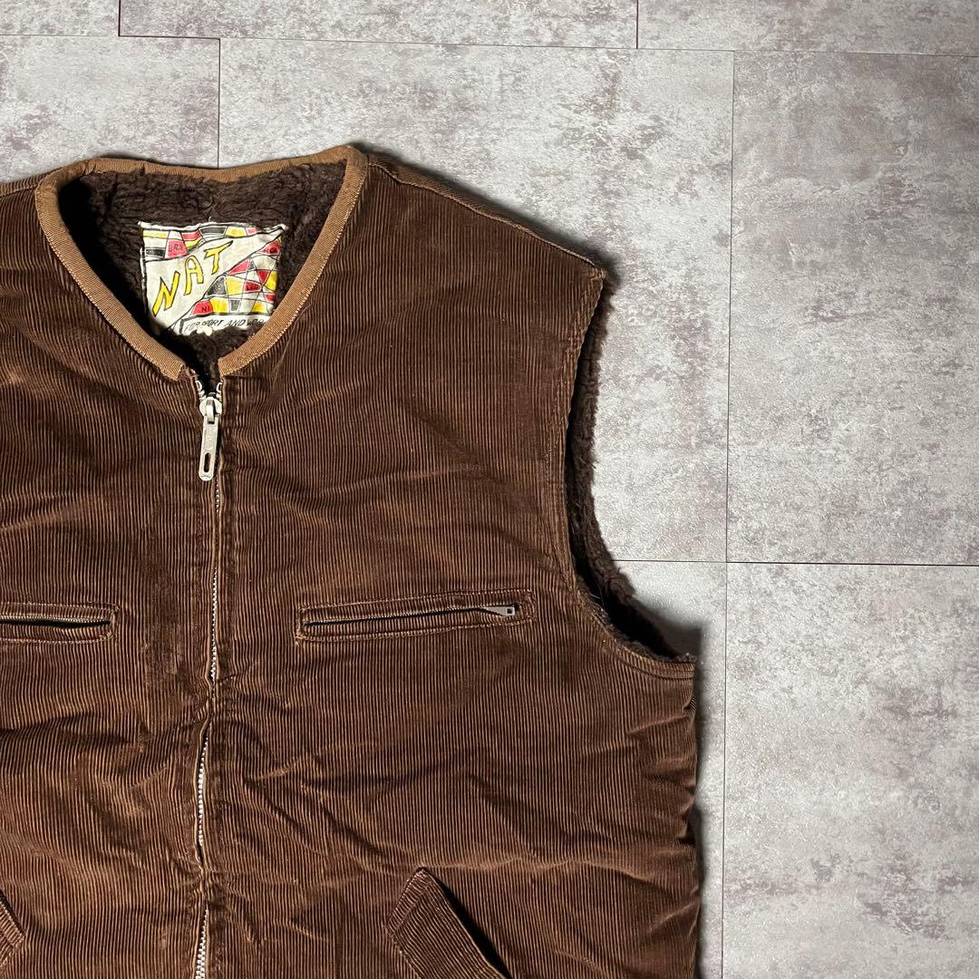 トップス vintage NAT corduroy boa vest LAMPO