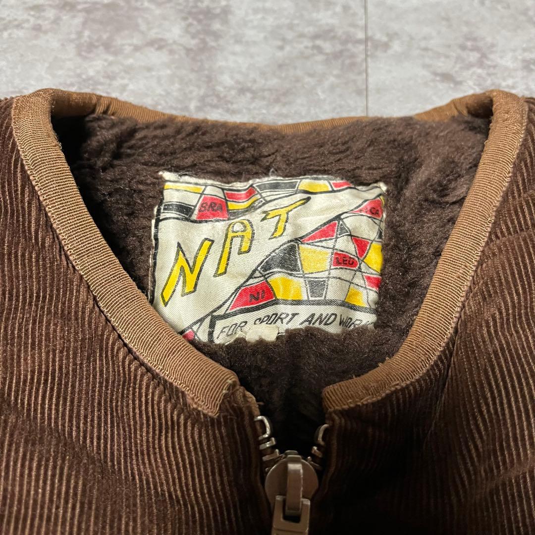 トップス vintage NAT corduroy boa vest LAMPO