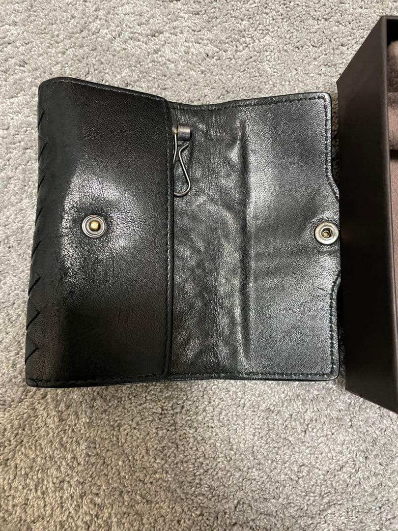 Bottega Veneta ブラックレザーキーケース