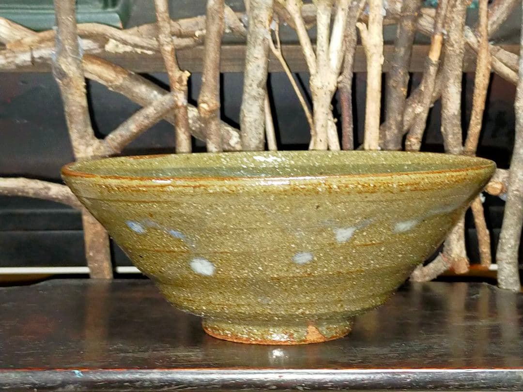 ♥未使用♥　渡辺伸治　蕎麦　茶碗　①　共箱付き　夏月写し　前大徳　柳生紹尚　書付