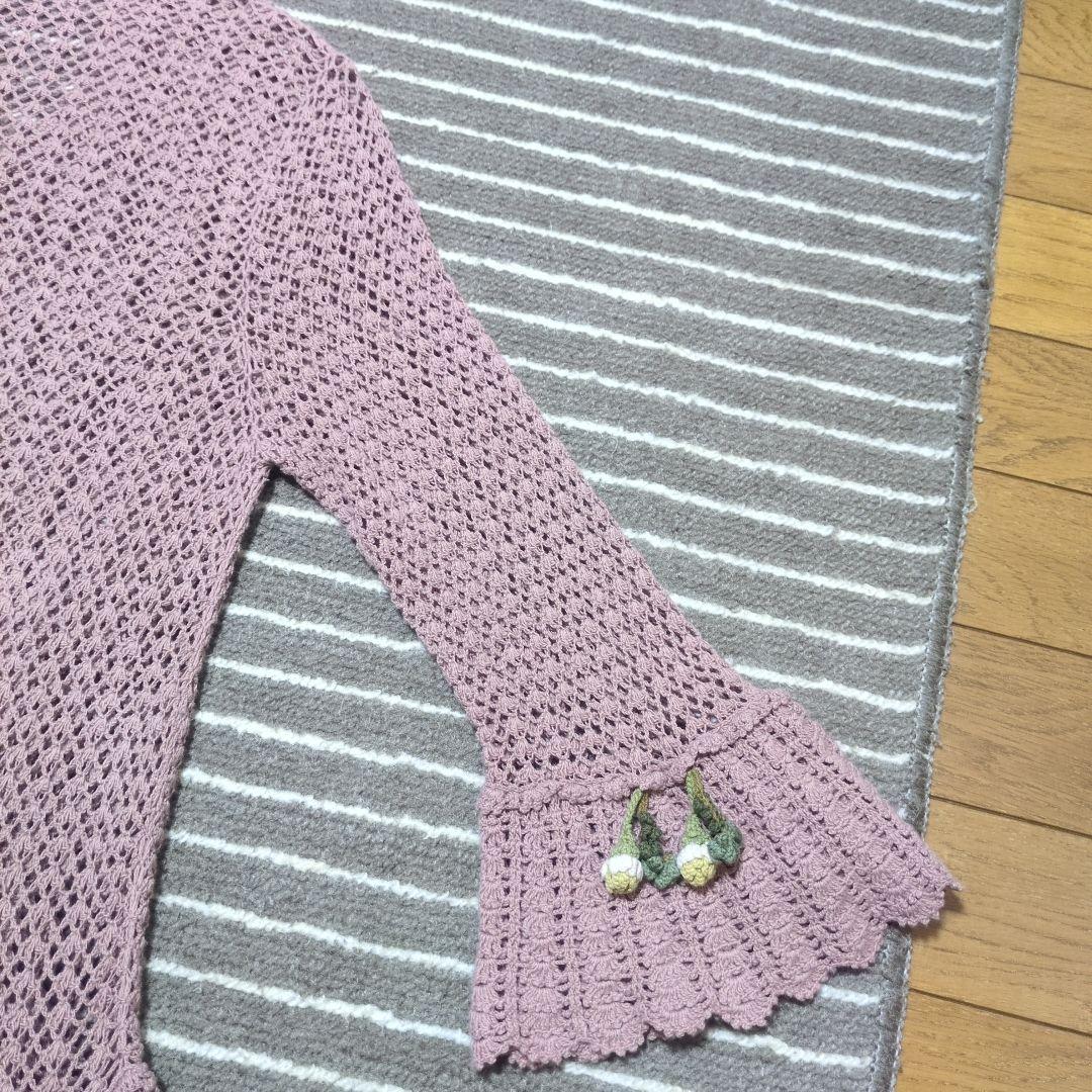 い*ご様 【W】ワンダフルワールド　カネコイサオ　カーディガン　モチーフ　ピンク