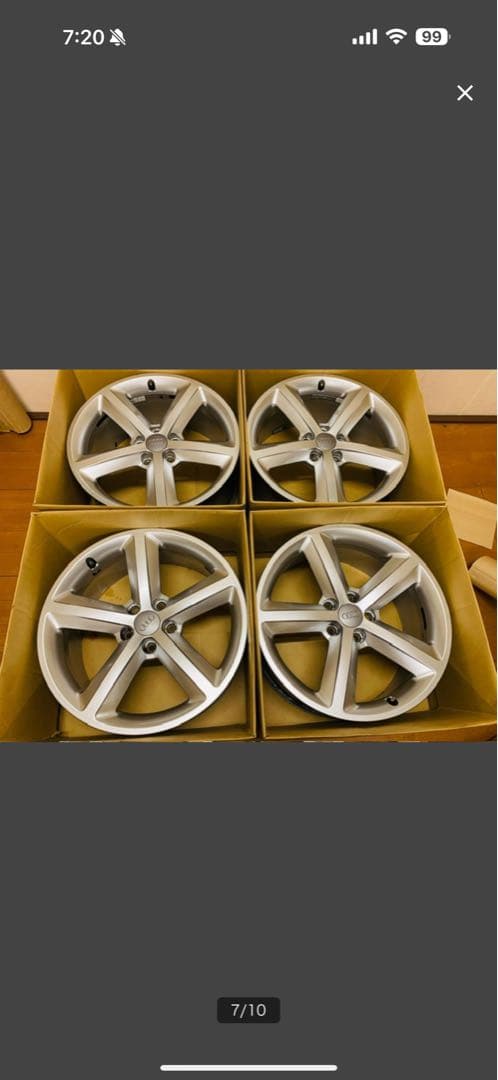 アウディ純正　AUDI　A4　Sライン　18インチ　8J+47　5H-112中古