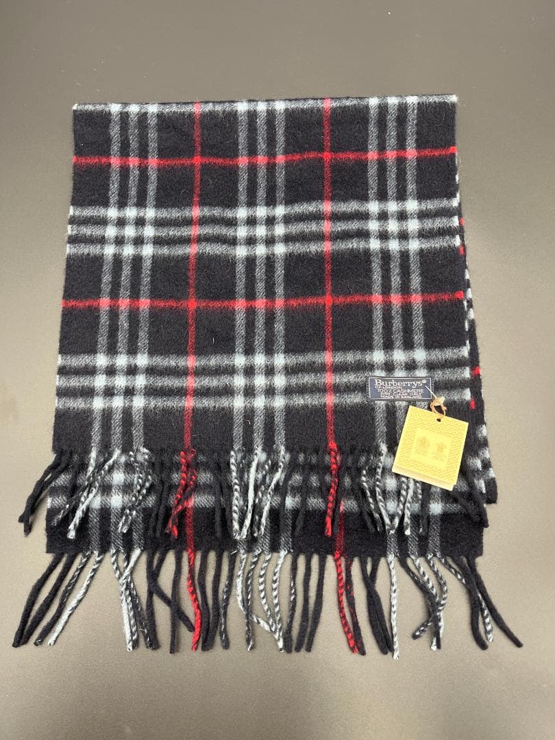 M016　Burberrys ノバチェック　英国製　カシミヤ100％　マフラー