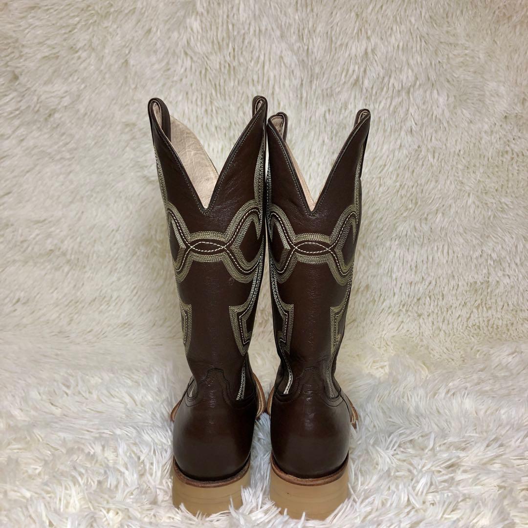 ✨未使用✨DONQUIJOTE ウエスタンブーツ　ダークブラウン　レザー7.5E