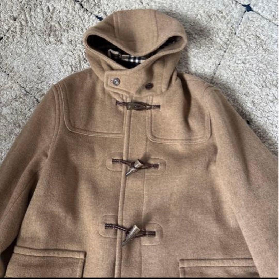 【希少✨】バーバリーロンドン　ダッフルコート　カシミヤ　牛革　レザー　チェック