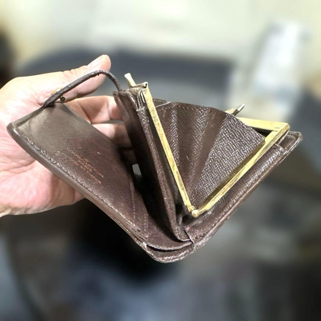 11☆在庫SALE/優良品♪ダミエ がま口 財布