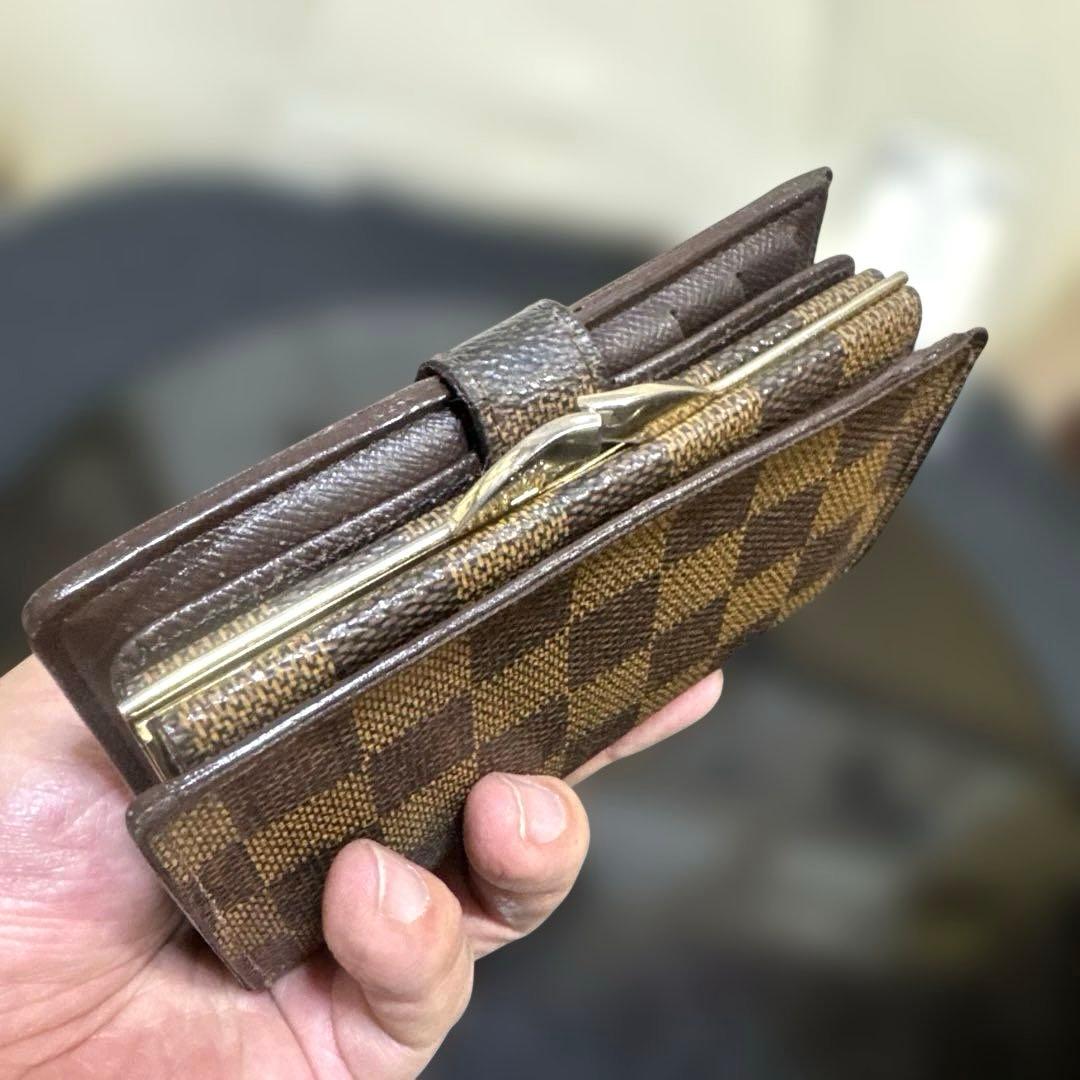 11☆在庫SALE/優良品♪ダミエ がま口 財布