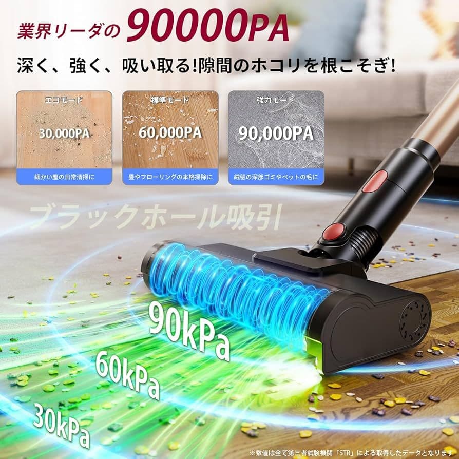 新品　コードレス掃除機 独立モーター自走式！90Kpa超強力吸引！AI吸引力自動