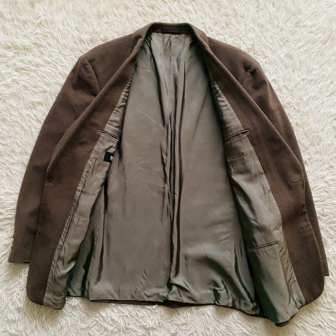 ヒューゴボス●極美品/希少2XL●最上級イタリア製カシミヤ 2Bモダンジャケット