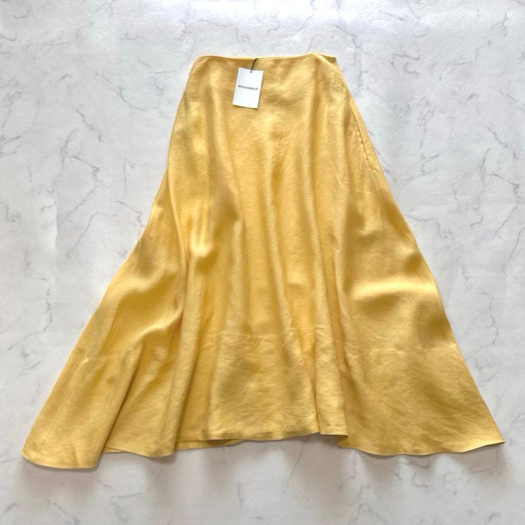 新品タグ付✨MADISONBLUE ミモレフレアスカート リネン 02