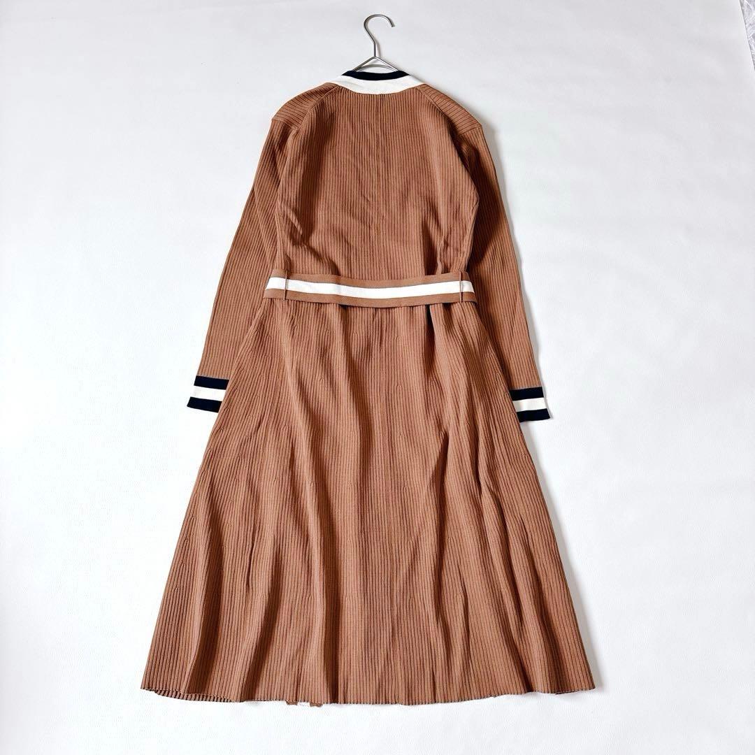 【完売品】タグ付き未使用品♡グレースクラス ラインリブロングカーディガン S