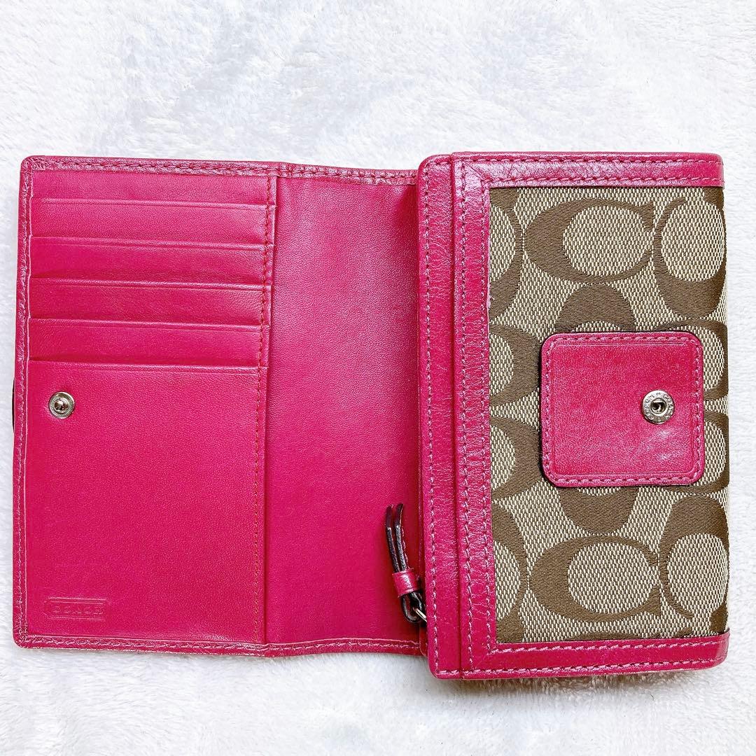 小物 Coach Soho Signature Wallet Pink y2k