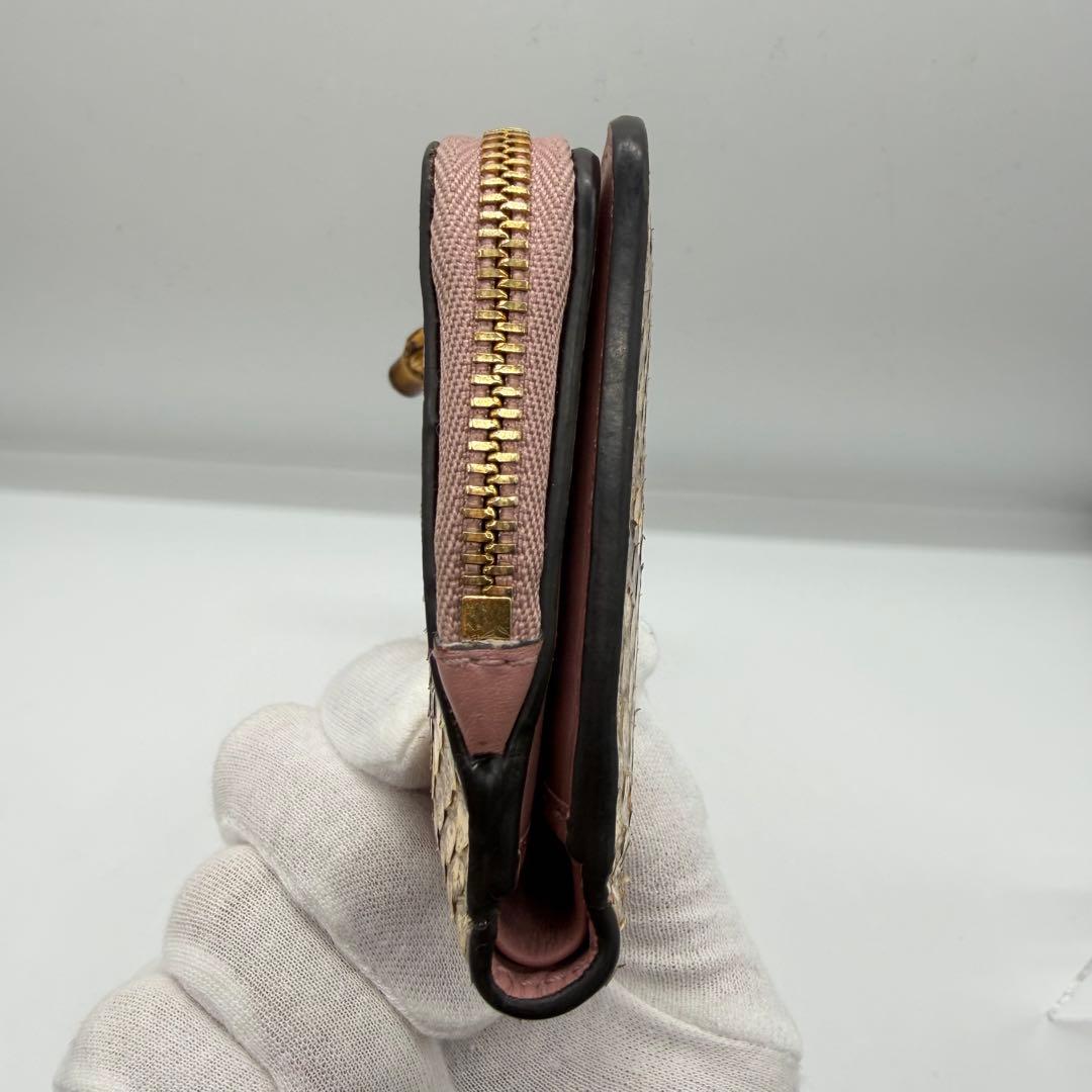 【美品】 GUCCI グッチ パイソンレザー マーモント 折り財布 w6